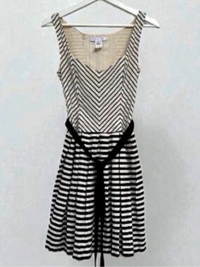 Corey Lynn Calter Striped Sleeveless Pleated Corset Dress Size 4
